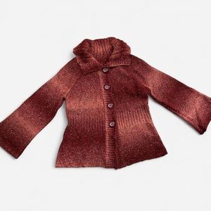Kids Burgundy Knit Jacket